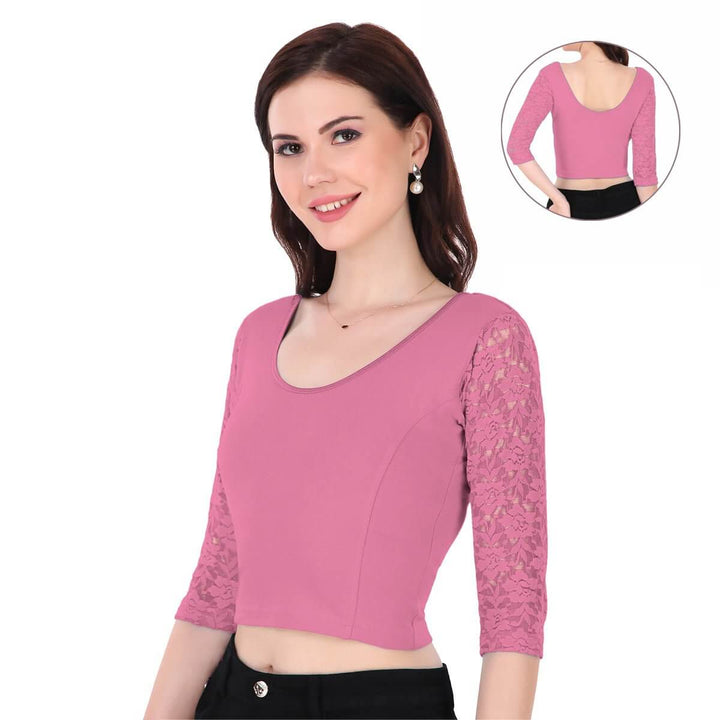 sachet pink readymade blouse for ladies