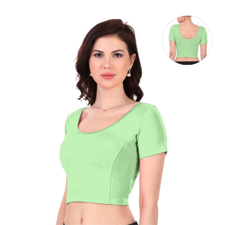 light green readymade saree blouse online