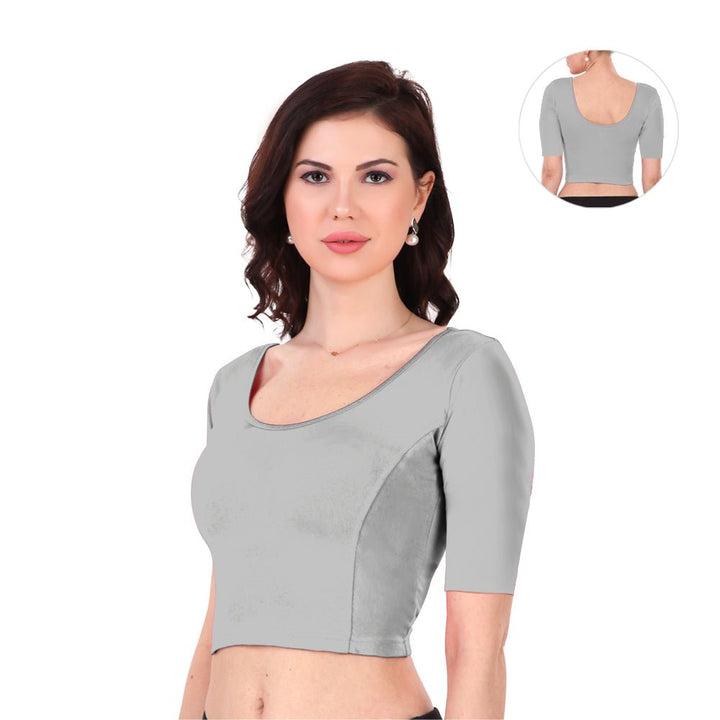 grey cotton readymade blouse online