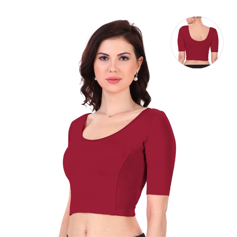 maroon readymade saree blouse online