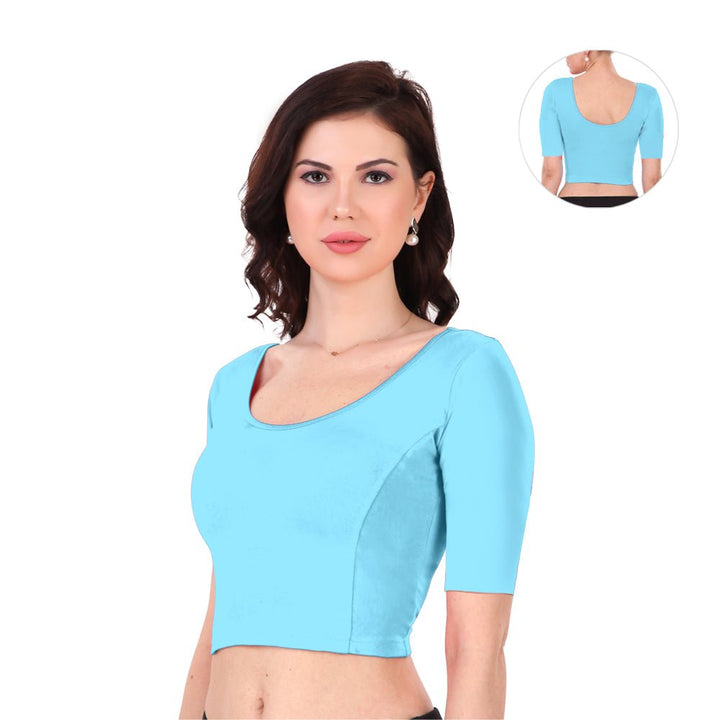 sky blue readymade blouse online