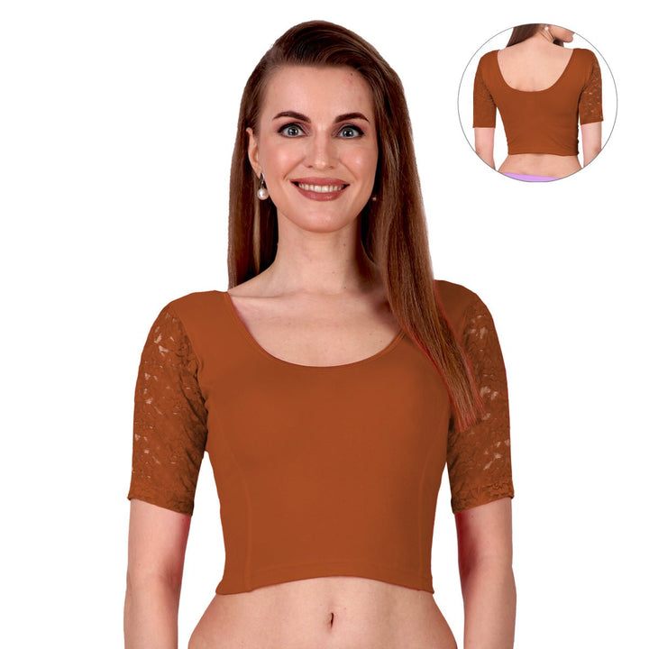 cinnamon lace saree blouse online