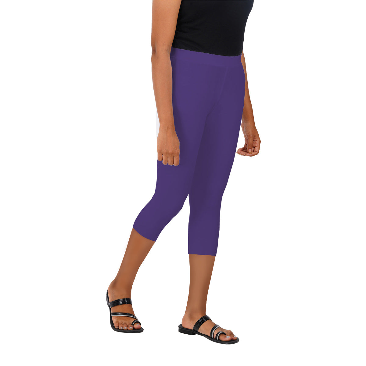 Milky-Way Ellie Purple Performance Yoga Capri Leggings - Women