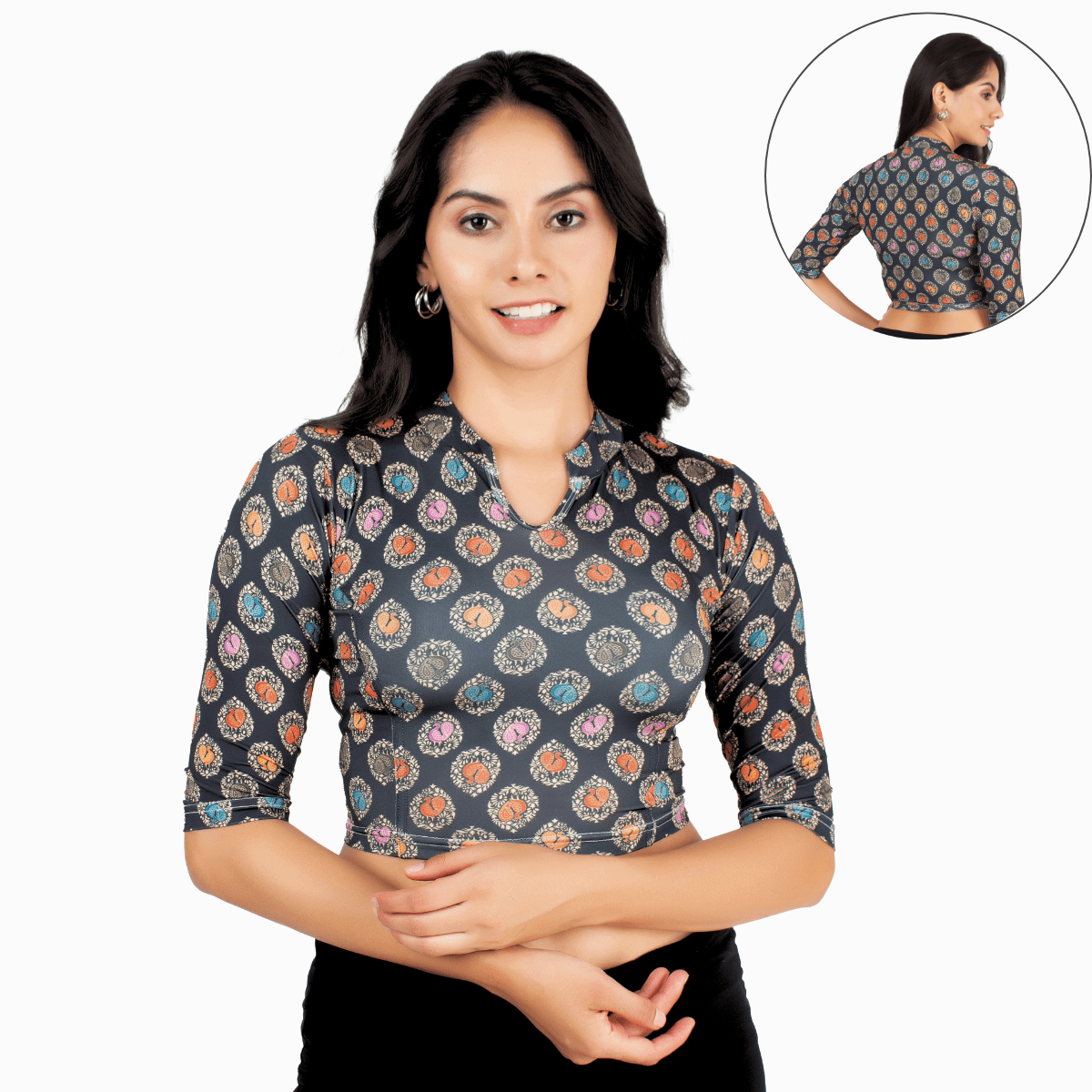 Simple Close Neck Blouse Simple Neckline Blouse Design Printer