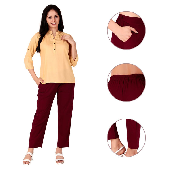 Stylish and breathable cotton pants for women, featuring a relaxed fit and soft fabric for everyday comfort