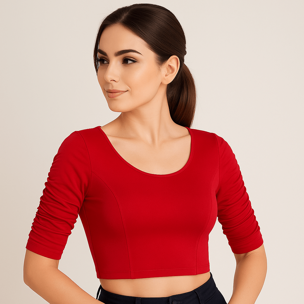 Readymade Blouse with Wrinkled Sleeve