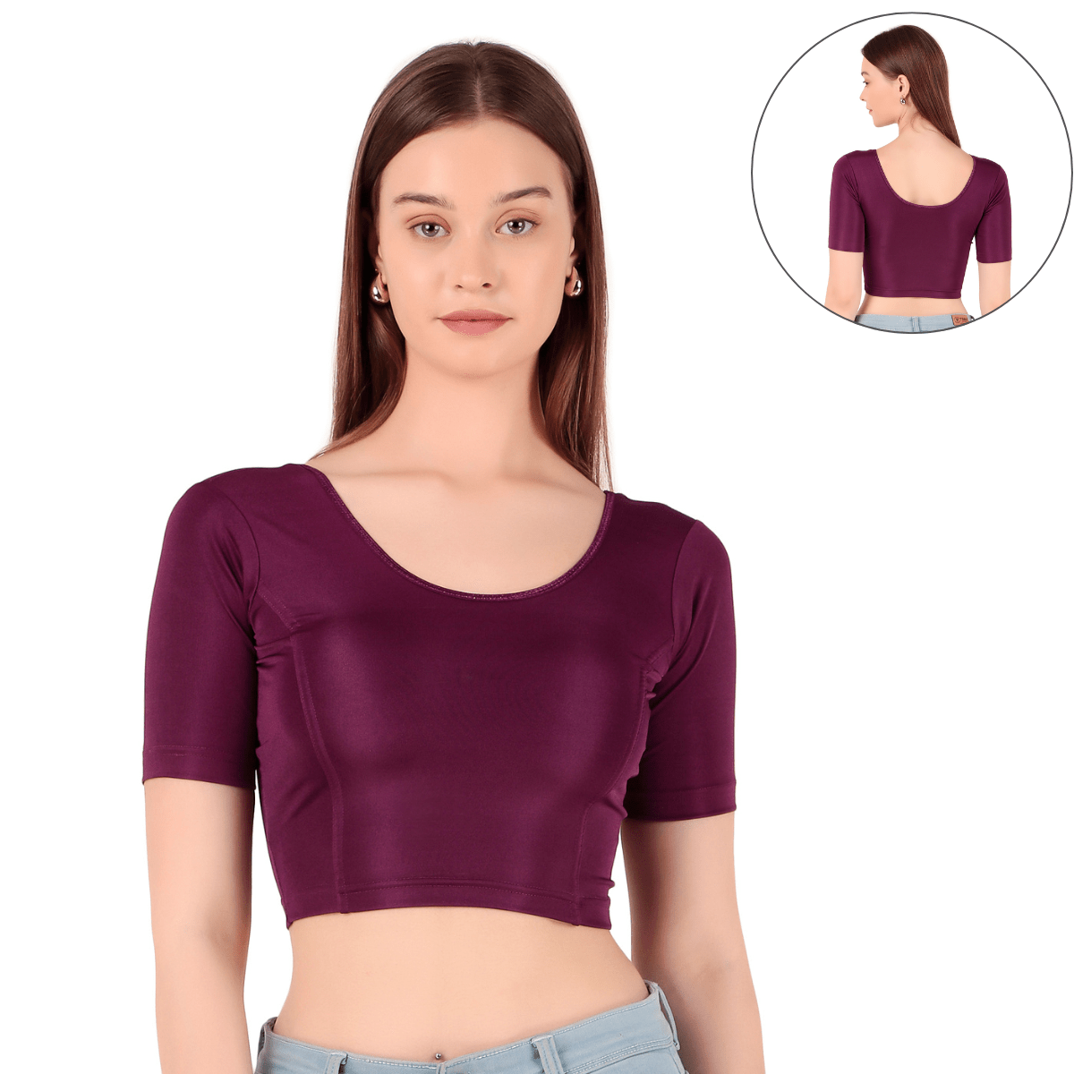 Readymade Shimmer Short Sleeve Blouse for Silk Sarees – Gymmer