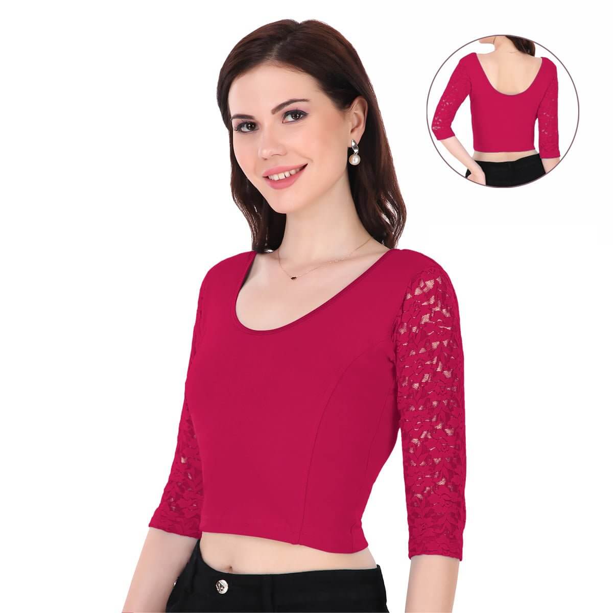 Chic Lace Blouses for Women: Readymade Full Sleeve Blouse