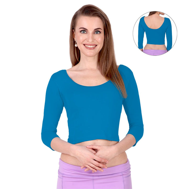 blue jade blouse for women long sleeve