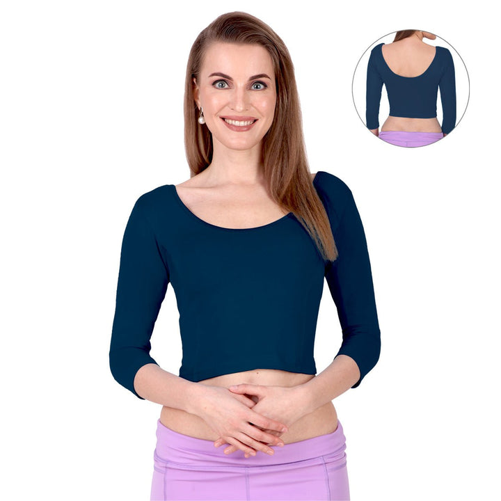 navy long sleeve blouses for women