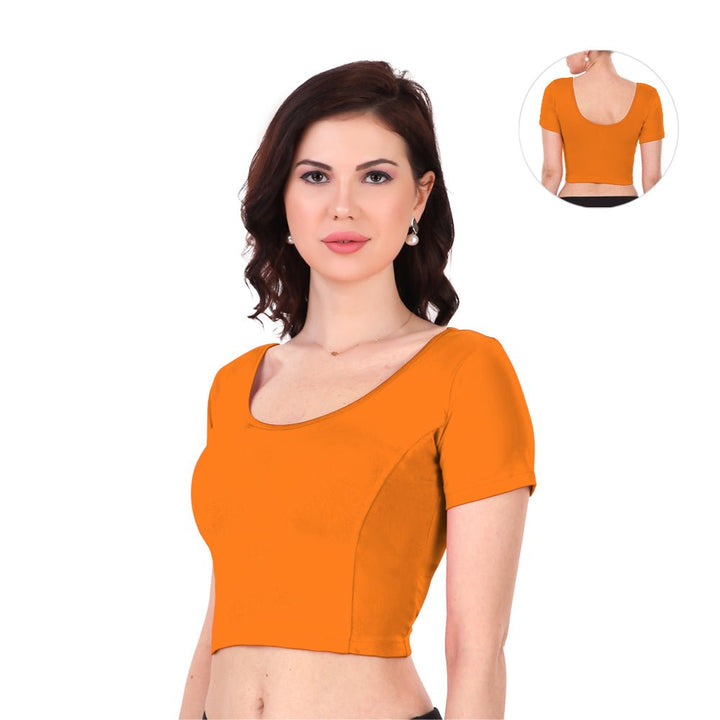 orange readymade blouse online