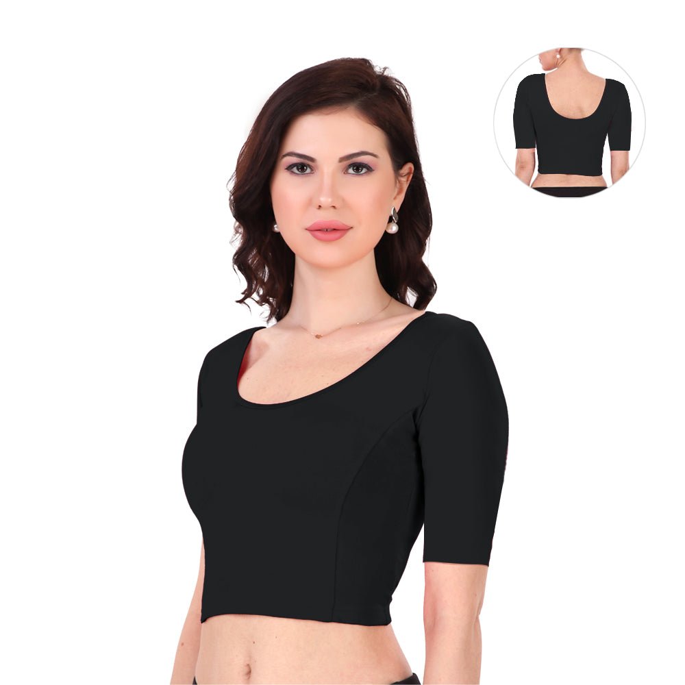 black readymade saree blouse online