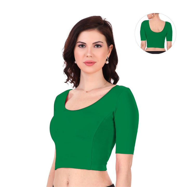 bottle green readymade blouse online