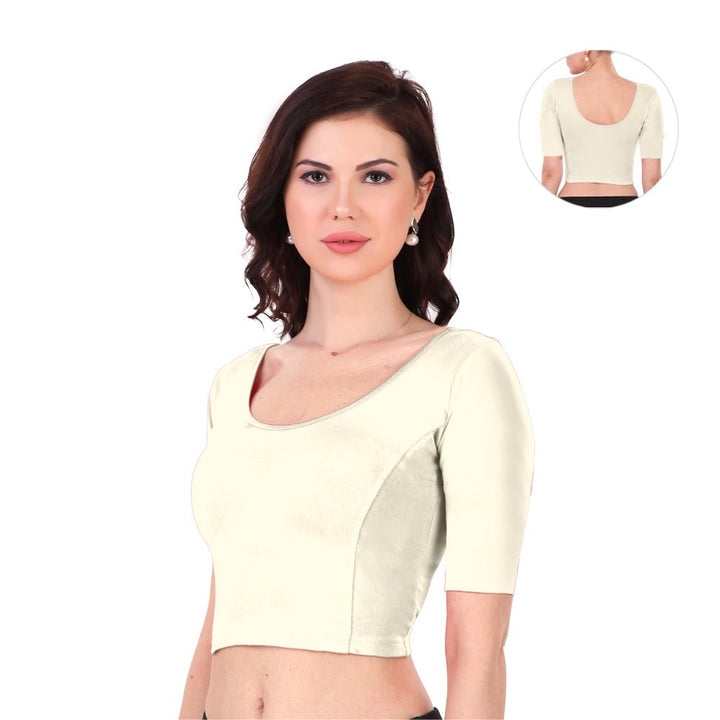 off white cotton readymade blouse under 300