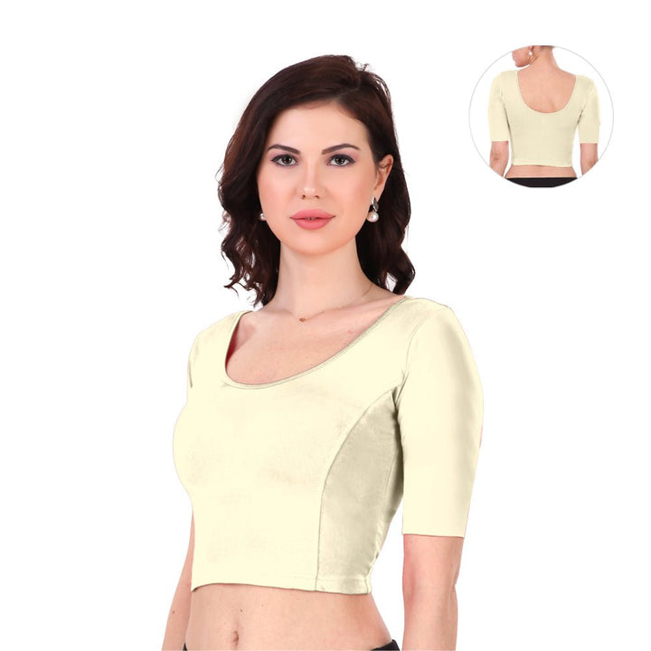 half white readymade blouse online 