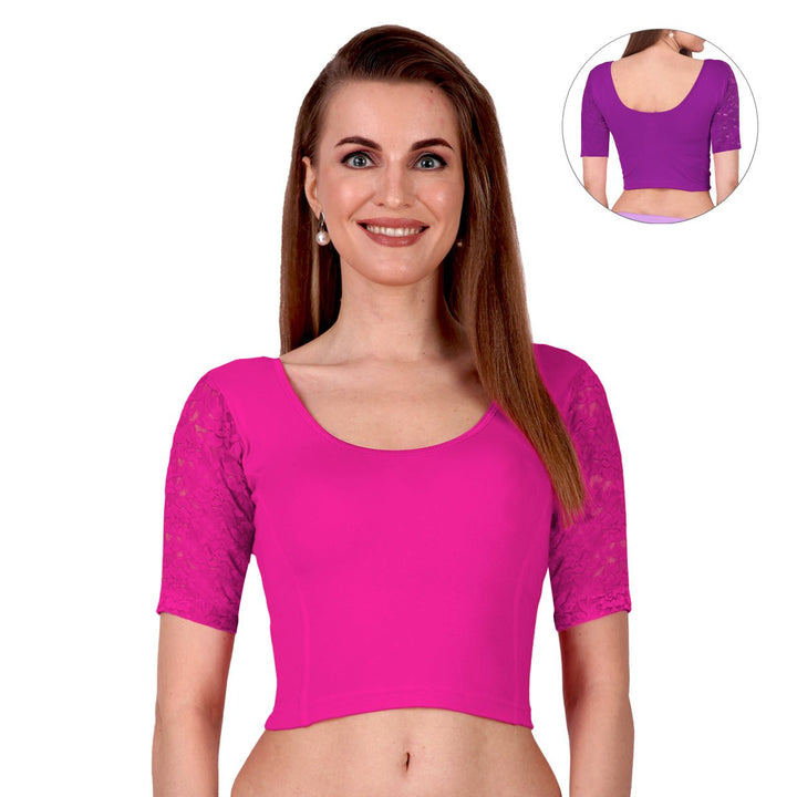 dark pink lace blouse for women readymade