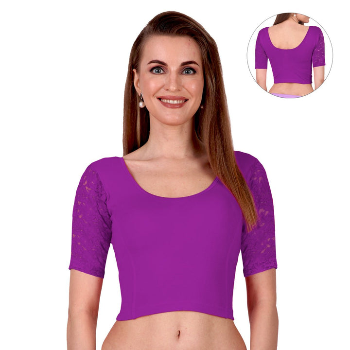 lilac lace blouse for women readymade