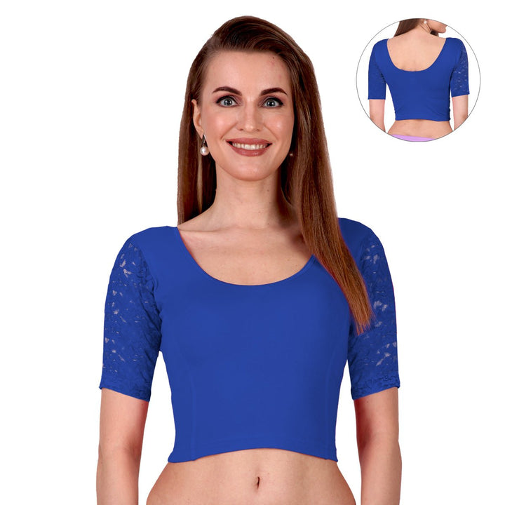 navy lace blouse for women readymade