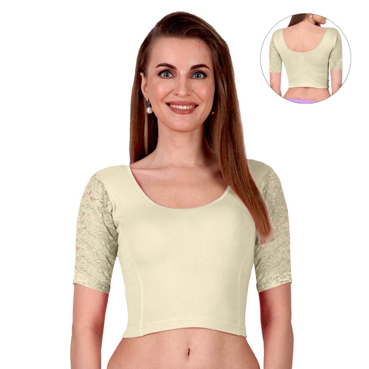 off white lace saree blouse online