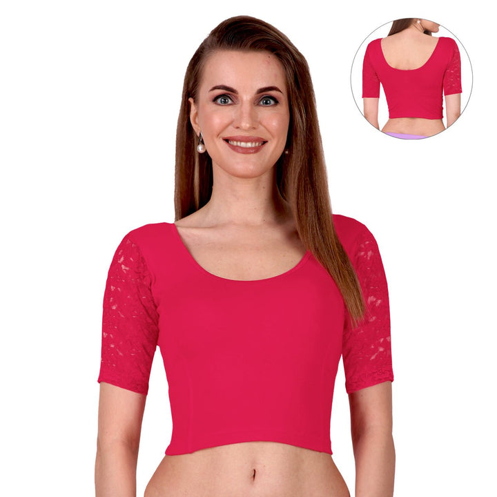 red lace saree blouse online