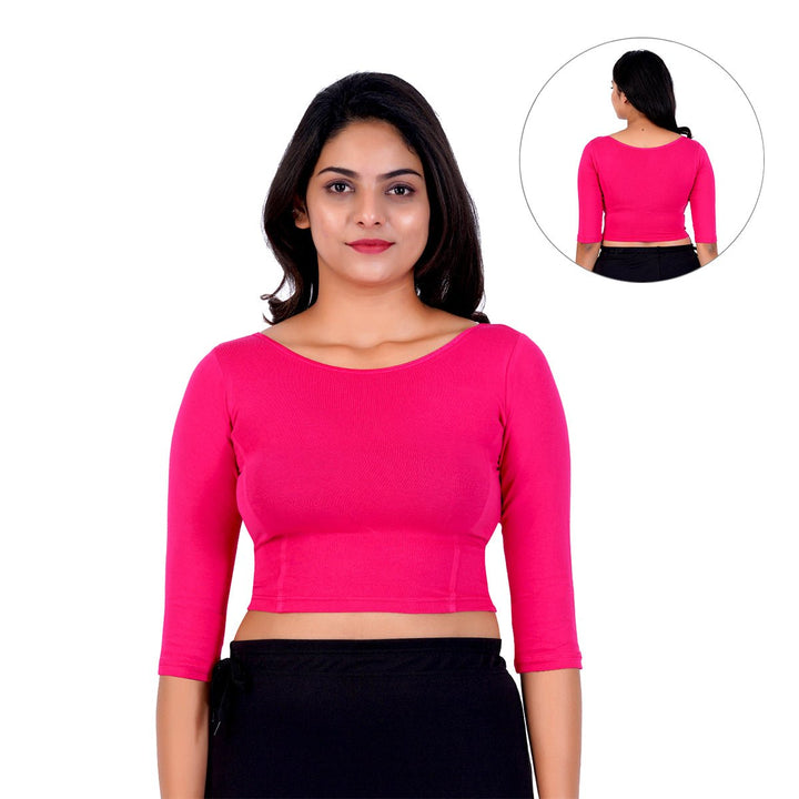 red latest womens cotton boat neck blouse designs