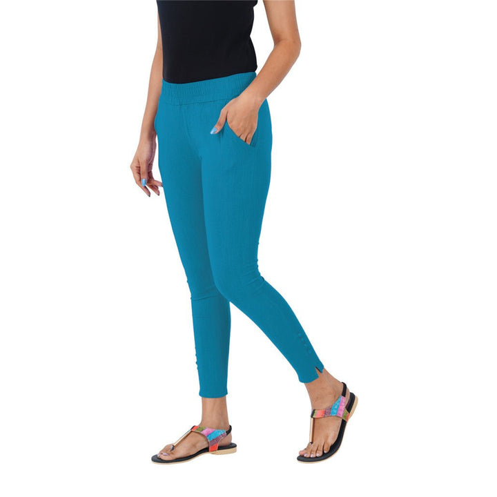 jade blue cigarette pants
