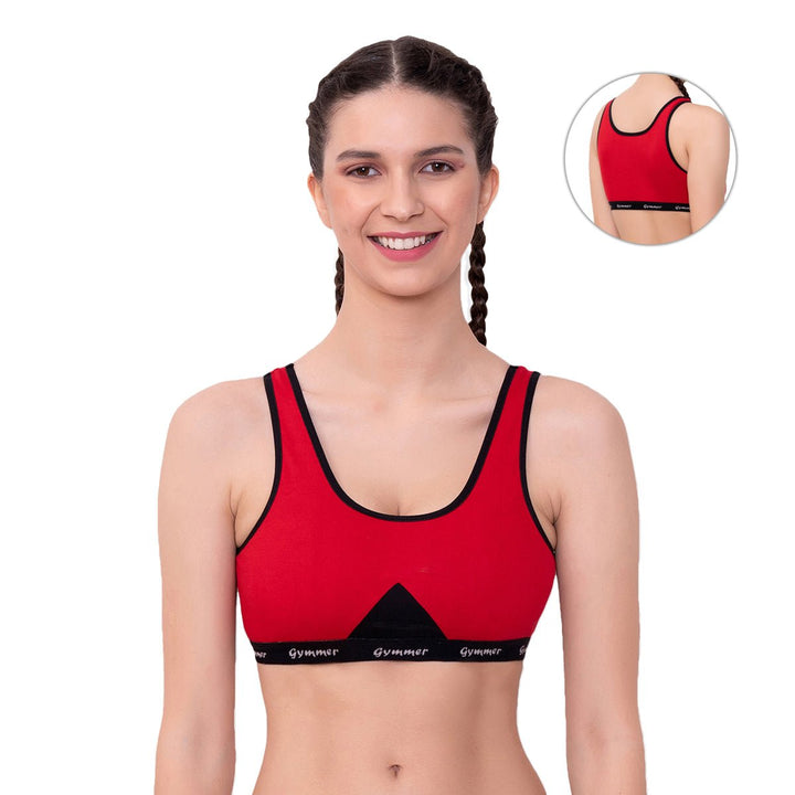 red sports bra